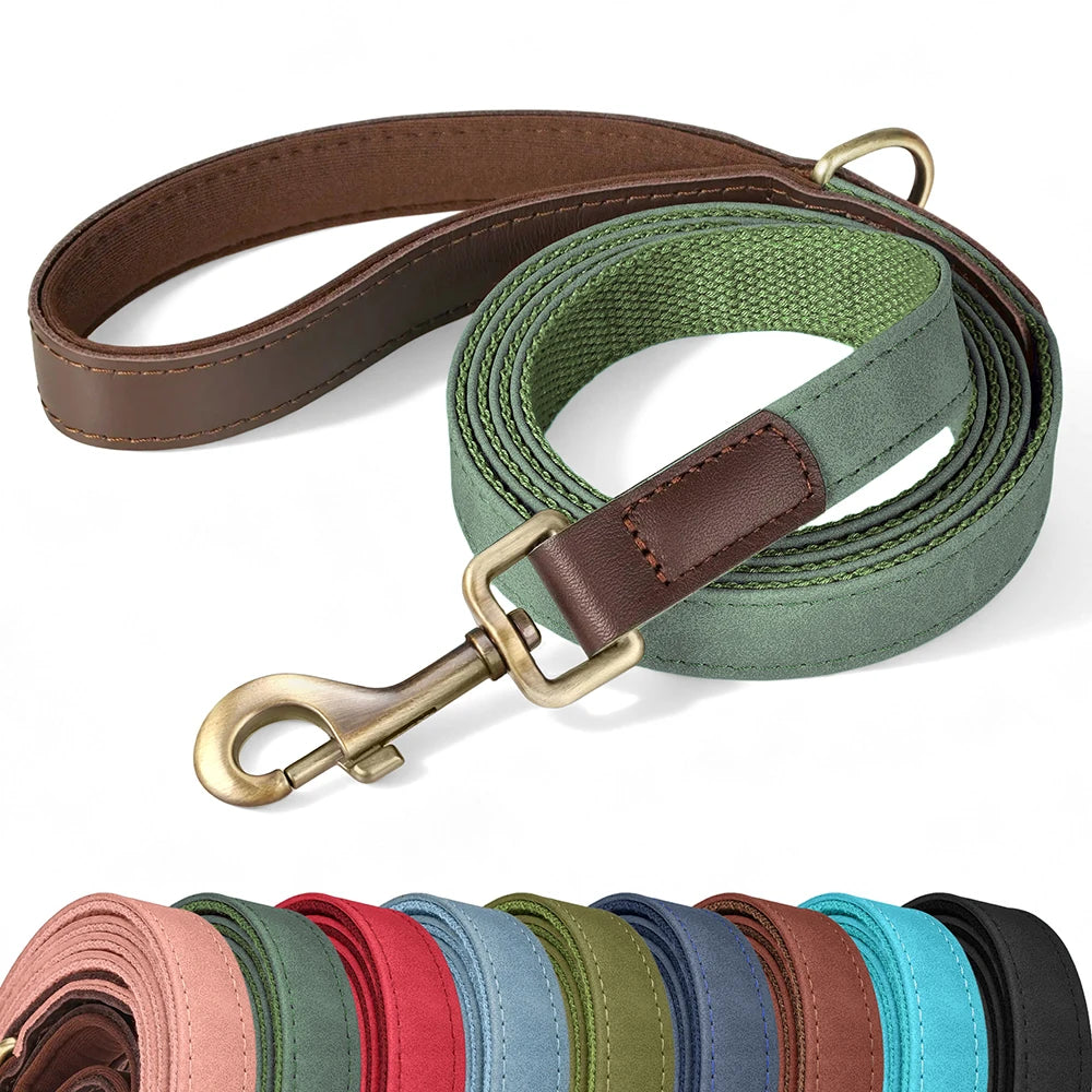 Laisse Confort Cuir & Tissu — 1,5 m